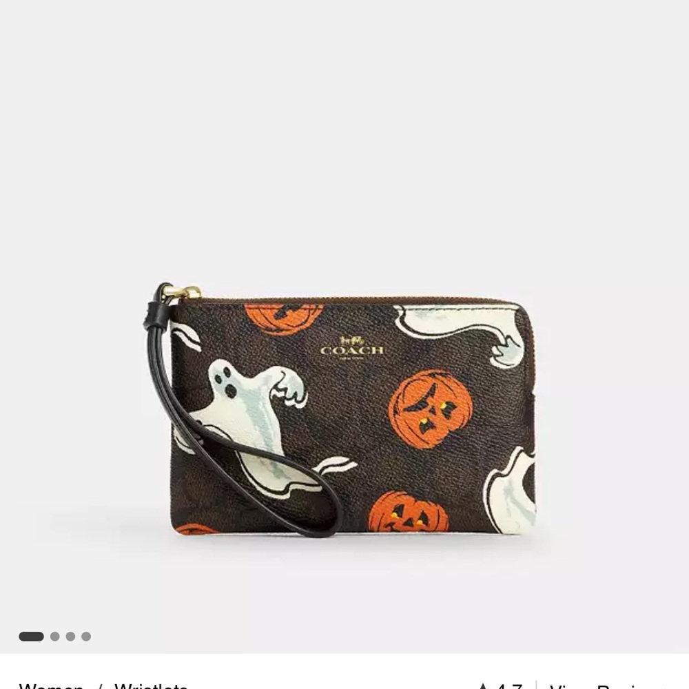 Coach Halloween Wristlet with Ghost and Pumpkin Brand new